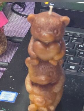 Cute 3 Stacked Bears Candle